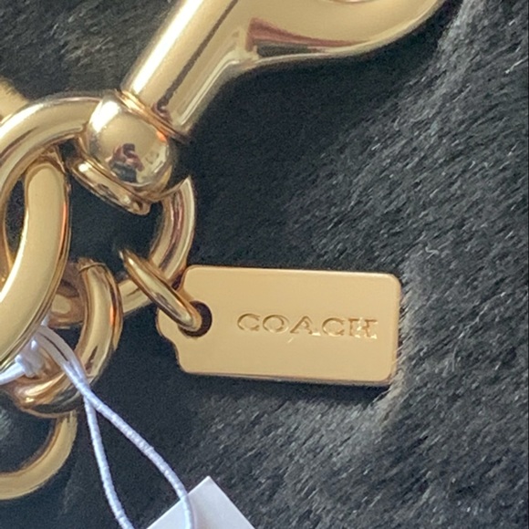NEW! COACH Mirror Keychain / Bag Charm, Ditsy Print w/ Dogleash Clip, NWT! - Picture 7 of 13
